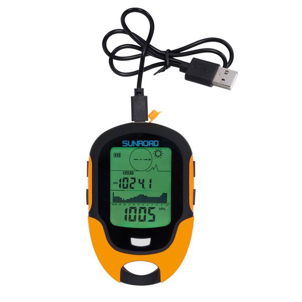 

sunroad pocket watch women men digital lcd altimeter barometer compass thermometer hygrometer flashlight clock usb rechargeable, Slivery;golden