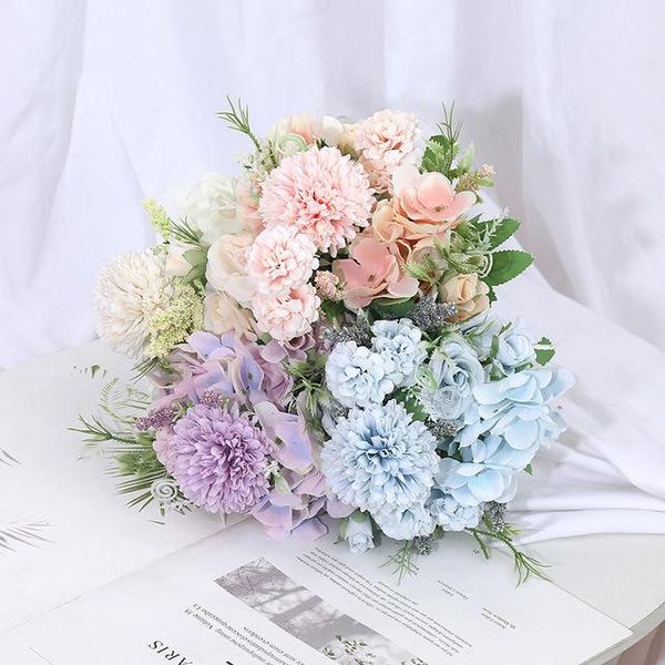 

artificial flower rose decoration dried flowers bouquets home decorating for wedding fake flores plants decorative & wreaths