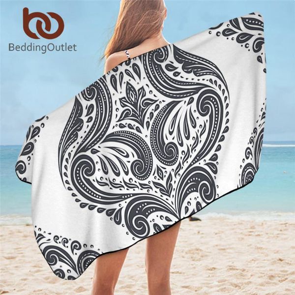 

beddingoutlet paisley bathroom towels mandala beach towel grey white microfiber bath for comfortable classic toalla