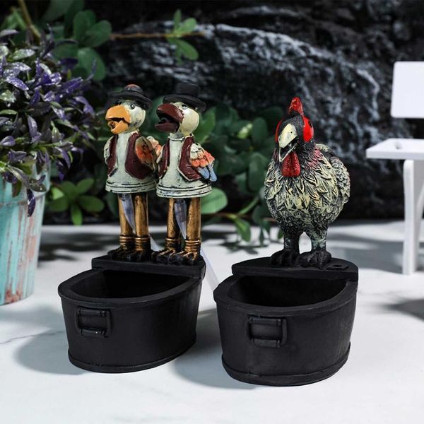 

garden decorations fountain courtyard art decoration funny resin crow water statue outdoor for miniatures