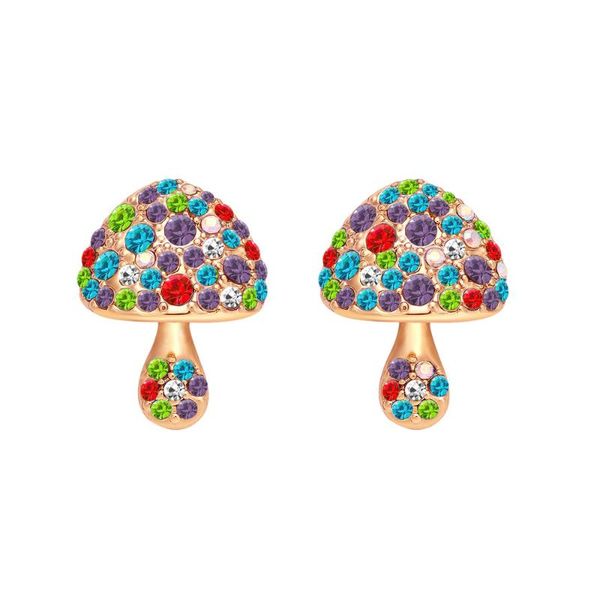 

stud fashion simple rhinestone mushroom earrings korean trend temperament earring ms. wild gift girl, Golden;silver