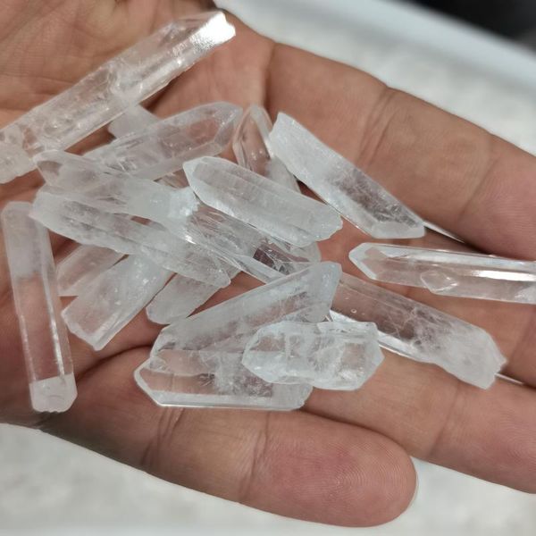 

decorative objects & figurines natural transparent pure lemurian seed white quartz crystal end bar specimen healing energy