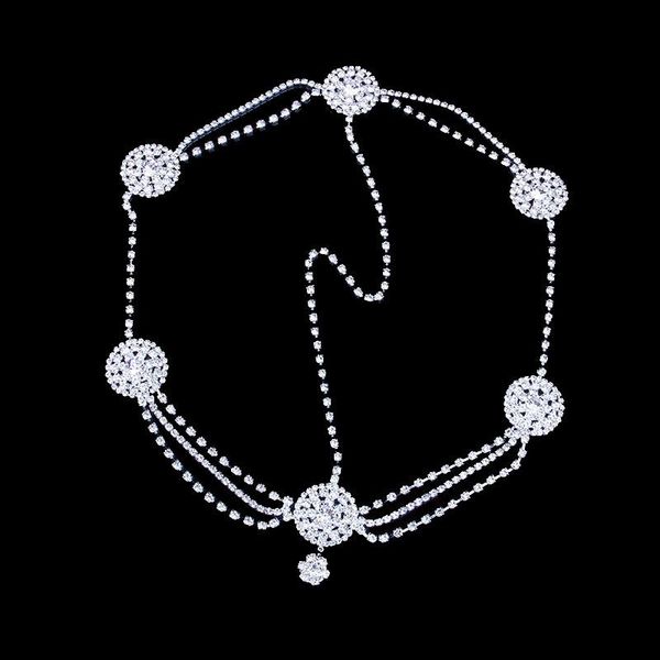 

hair clips & barrettes multi-layer flower shaped rhinestone chain bride wedding forehead accessories, Golden;silver