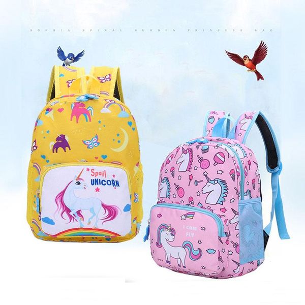 

school bags 2021 bag for boy girls children cute cartoon unucorn backpack kids waterproof kindergarten 1-3-6 grade