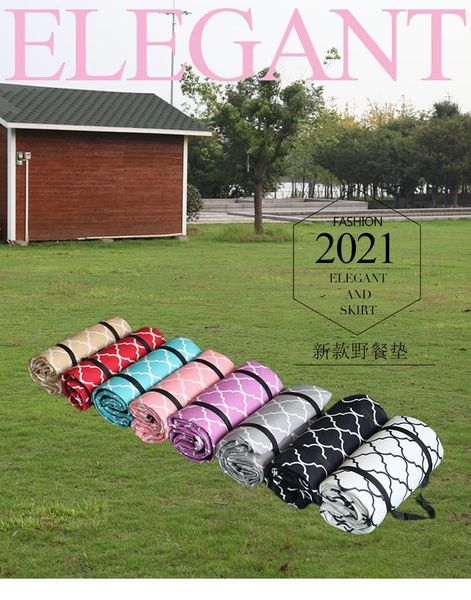 

outdoor pads waterproof picnic mat fashion printed foldable thicken pad breathable soft moisture-proof caping cloth beach