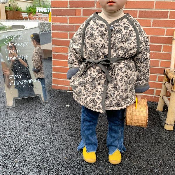 

jackets girls boys coat jacket plus velvet thicken 2021 printed warm winter overcoat sport cotton kids children's clothes, Blue;gray