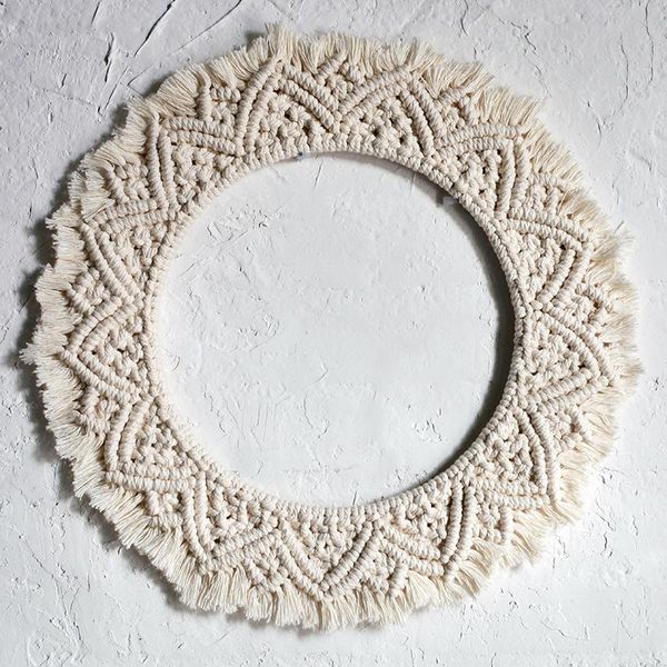 

tapestries bohemian tapestry nordic decoration mirror round el wall macrame hanging farmhouse