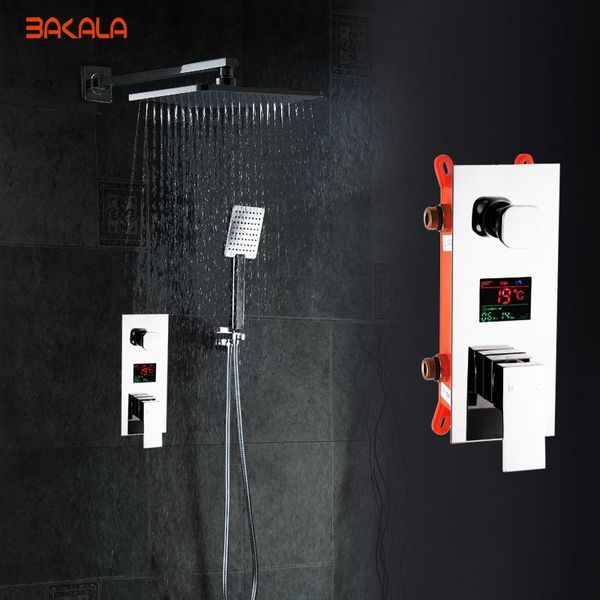 

bathroom led shower set.2 functions digital display mixer.concealed faucet.8 inch rainfall head sets