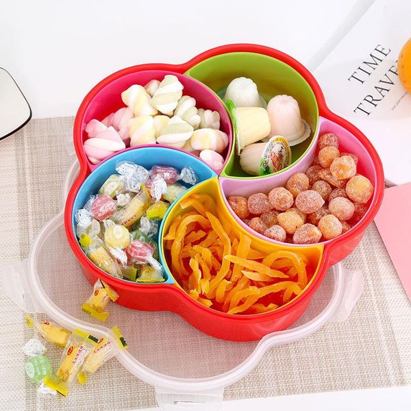 

storage bottles & jars creative airtight fruit tray with lid plum blossom dried box living room festive candy gift lx101102