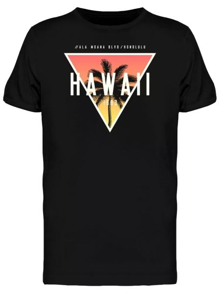 

Hawaii Honolulu Palm Tree Tee Men's -Image by Shutterstock, White;black