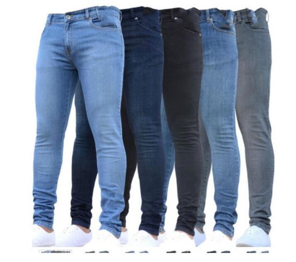 

tore1103 skinny jeans for men stretch slim fit ripped distressed, Blue