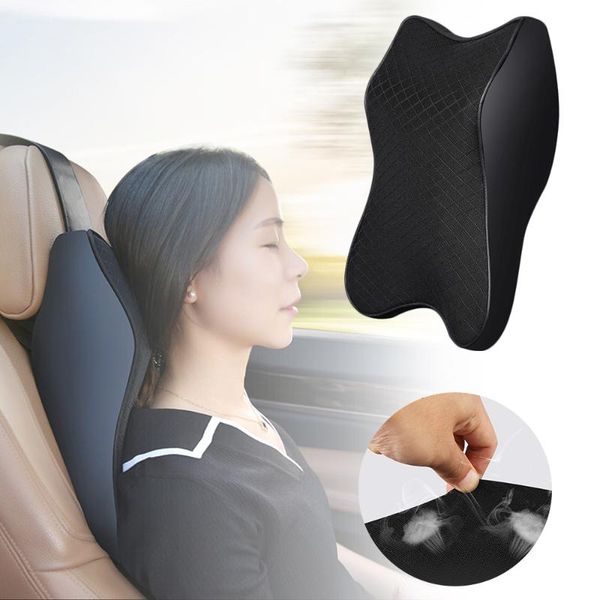 

pillow car seat headrest neck rest cushion pad memory foam head auto for travel support adjustable 3d
