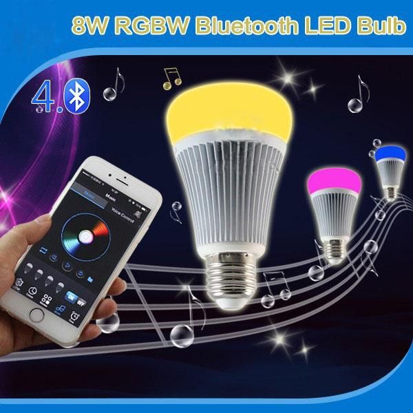 

bulbs [seven neon]ac85-265v e27/e26 8w colorful bluetooth 4.0 smart dimmable rgbw led light bulb spotlight for wifi ios android app