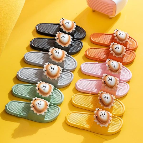 

slippers fashionable cartoon women home can wear lovely indoor anti-skid bathroom sandals with men and lovers, Black