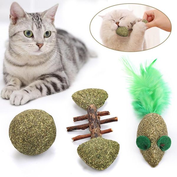 

cat toys pet toy catnip edible mint ball fish and mouse safe healthy chase game products clean teeth stomach