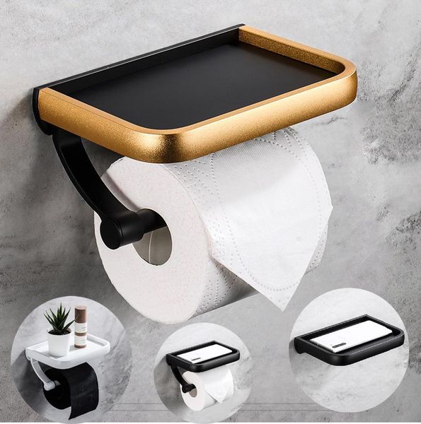 

toilet paper holders 6 kinds of holder roll black wall mounted with phone storage shelf tissue bathroom accessories