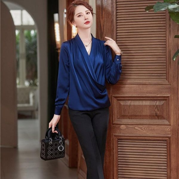 

women's two piece pants spring autumn women blouse and sets 2 pieces ol styles fashion casual simple shirt formal professional trouser, White