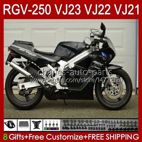 OEM Body for Suzuki RVG250 250CC VJ 23 RGV250 SAPC VJ23 Cowling RGV-250CC 1997 1998 Bodywork 107HC.52 RGVT-250 RGVT RGV 250 CC RGV-250 Painel de fábrica preto 97 98