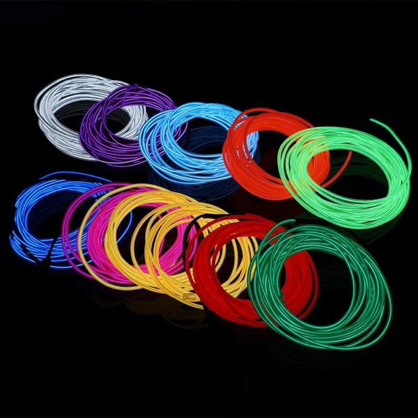 

party decoration 3m 9.84ft portable neon light el wire glowing for diy costumes holiday christmas halloween