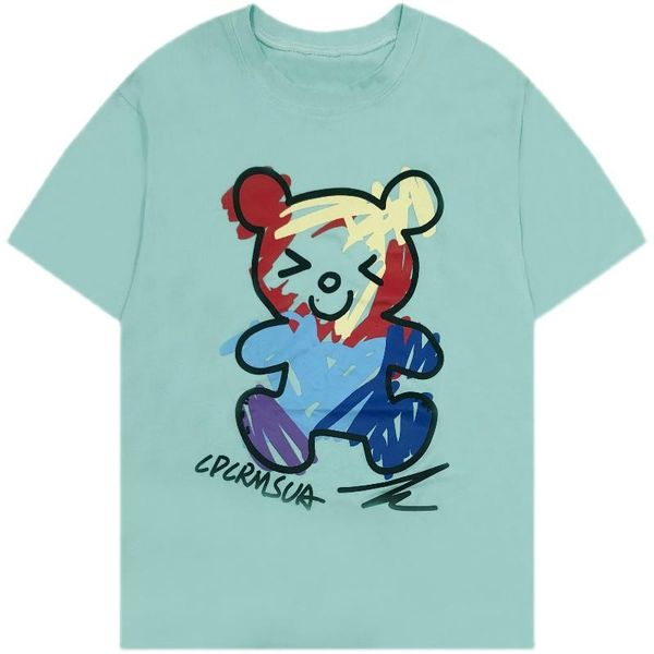 

women's t-shirt harajuku korean version of the trend ins net red retro cartoon anime loose short-sleeved women, White