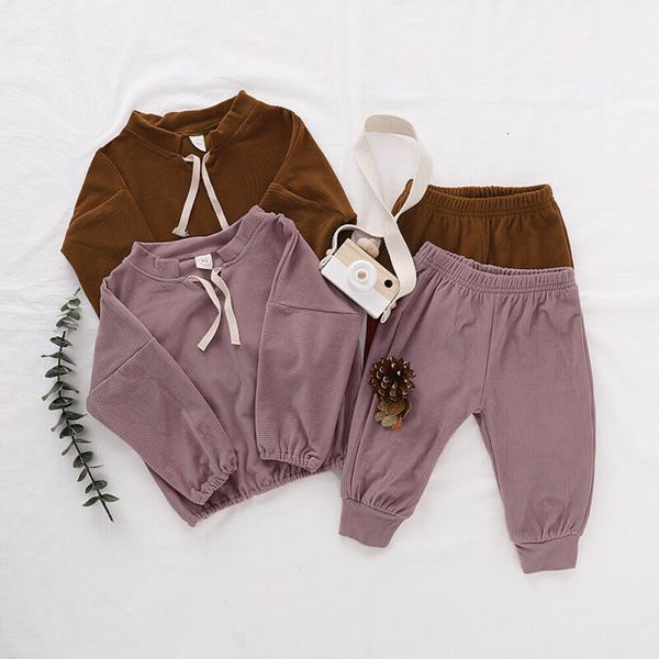 

clothing 2pcs kids baby girls toddler corduroy shirt +pants leggings clothes sets 1 2 3 4 5 years c0225, White