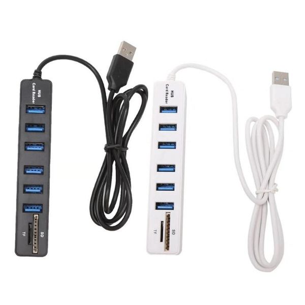 

usb splitter 2.0 hub 2 in 1 card reader sd/tf 6usb+2 extender hub+ hubs