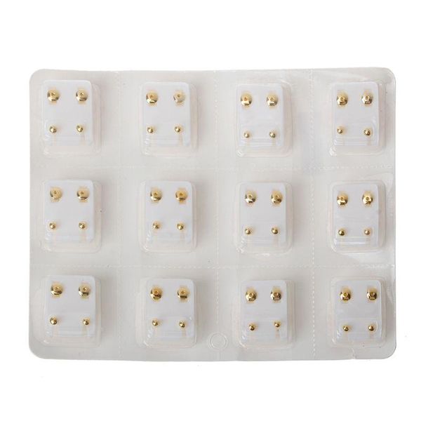 

stud 12 pairs ear piercing earring disposable set hypoallergenic jewelry, Golden;silver