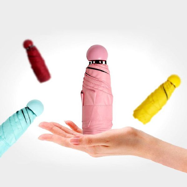 

umbrellas 2021 creative five fold umbrella black rubber folding women's gift mini