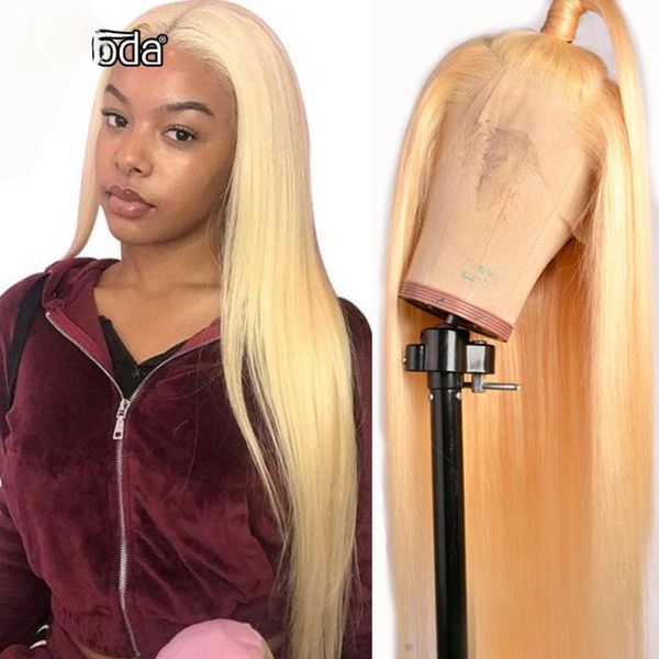 

lace wigs 613 honey blonde front wig 13x6 13x4 transparent hd frontal straight human hair for women 30inch, Black;brown