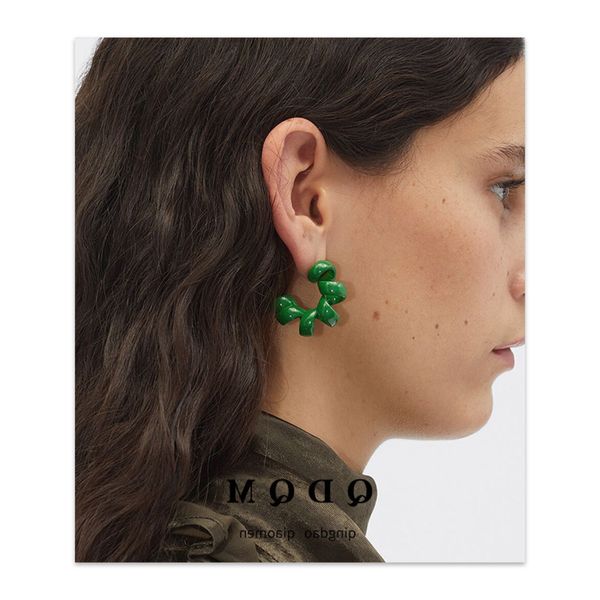 

candy colored earrings women's indifference wind exaggerated green french minority design in summer, Golden