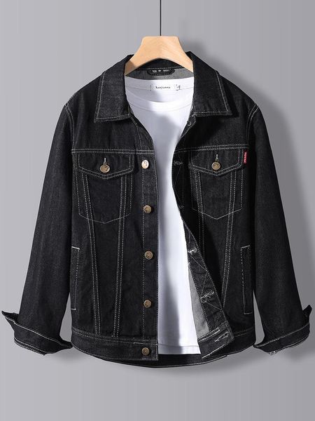 

men's jackets 2021 spring and autumn slim fashion personality denim jacket casual trend korean handsome, Black;brown