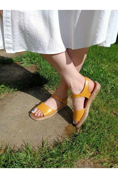 

sandals women cora mustard yellow, Black