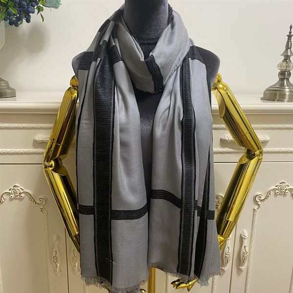 Lenço feminino xale Pashmina 100% Cashmere Material Bordado Cartas Padrão Longos Lenços Tamanho 210cm - 70cm