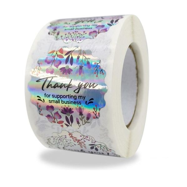 

gift wrap 500pcs rainbow thank you for supporting my business stickers handmade seal labels candy box