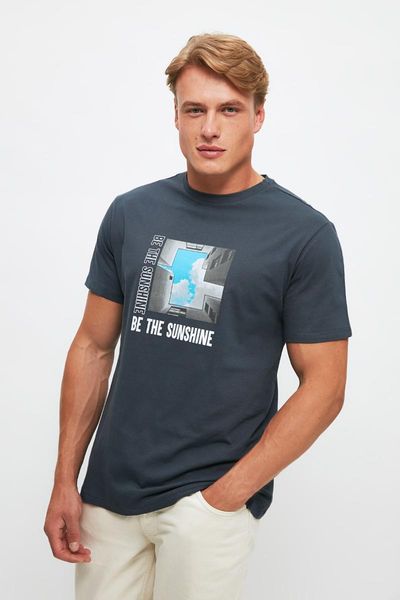 

men's t-shirts trendyol men 's regular fit cycling neck short-sleeve printed t-shirt tmnss21ts3552, White;black
