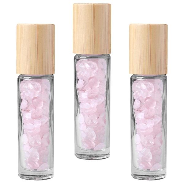 

3pcs wooden lid essential oil bottles roll-on cosmetic container ) storage & jars