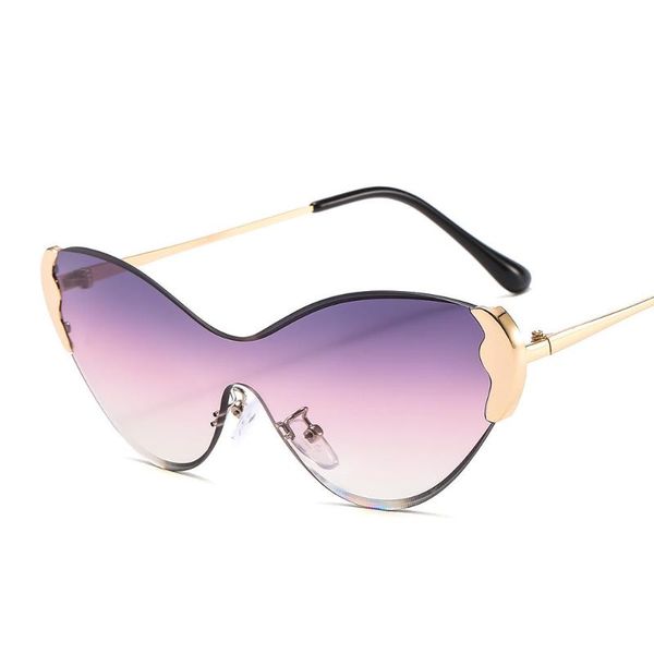 

fashion cat glasses frameless womens sunglasses trimmed ladies, White;black