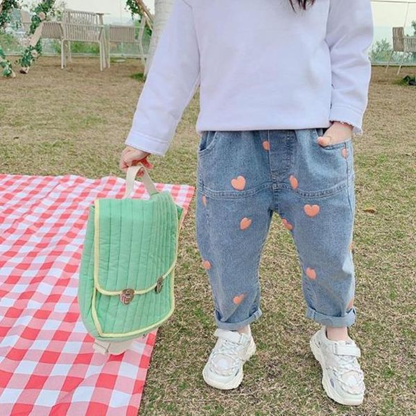

children's pants 2021 spring clothing girls jeans baby casual korean style trendy autumn, Blue