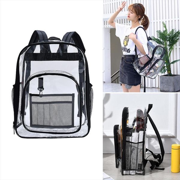 

clear pvc backpack transparent bag work concert security travel college