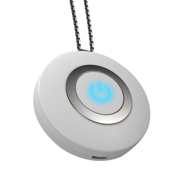 

car air purifier portable anion chain small round for man woman (white) freshener