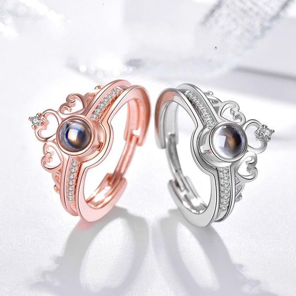 

wedding rings 2 in 1 love women s925 silver 100 languages i you projection ring romantic memory heart jewelry, Slivery;golden