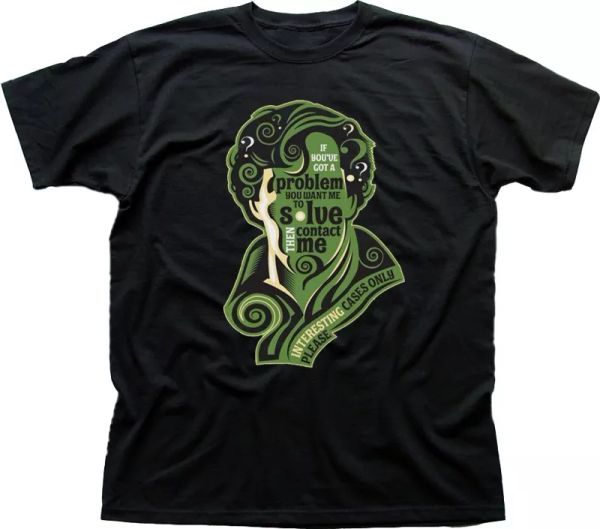 

BBC Sherlock Mind Palace Detective Cool Black printed cotton t-shirt 9692, White;black