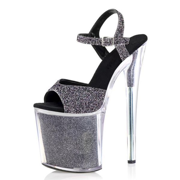 

sandals mclubgirl pole dance high heels 20cm platform hate sky fish mouth model catwalk nightclub women shoes lyp, Black