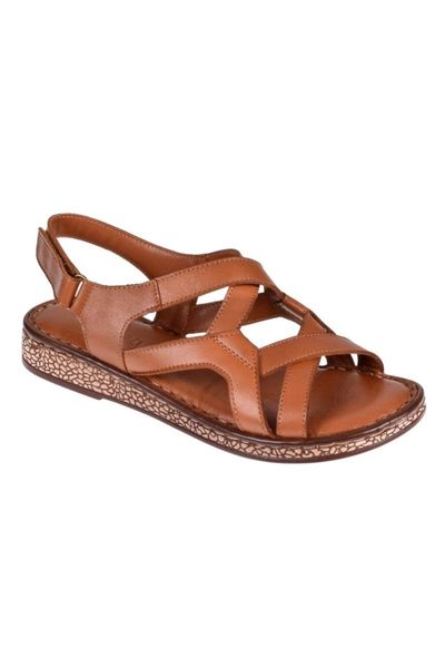 

sandals women tan genuine leather casual bee-1009, Black
