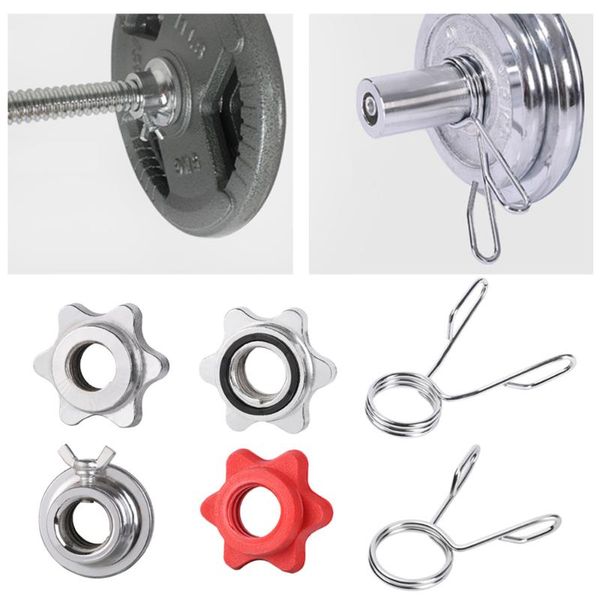 

1pair steel dumbbell lock spinlock collars 2" 50mm barbell bar clips 1" 25mm spin screw check nut gym equipment accessory accessor