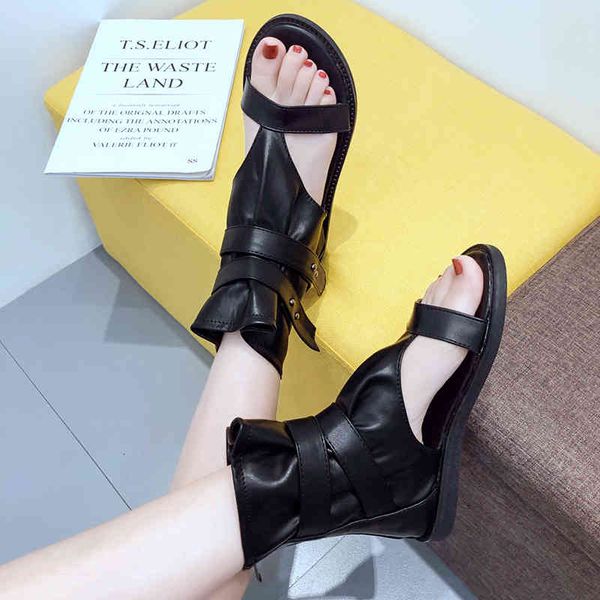 

dress shoes sandÃ¡lia de rome feminina, sapatos do aberto com zÃ­per ft1053, novos baixos verÃ£o estilo coreano k8vb, Black