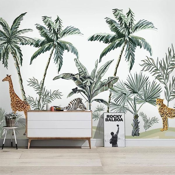

wallpapers custom po wall paper 3d animals tropical banana tree leaves large mural wallpaper bedroom study room decoration painting