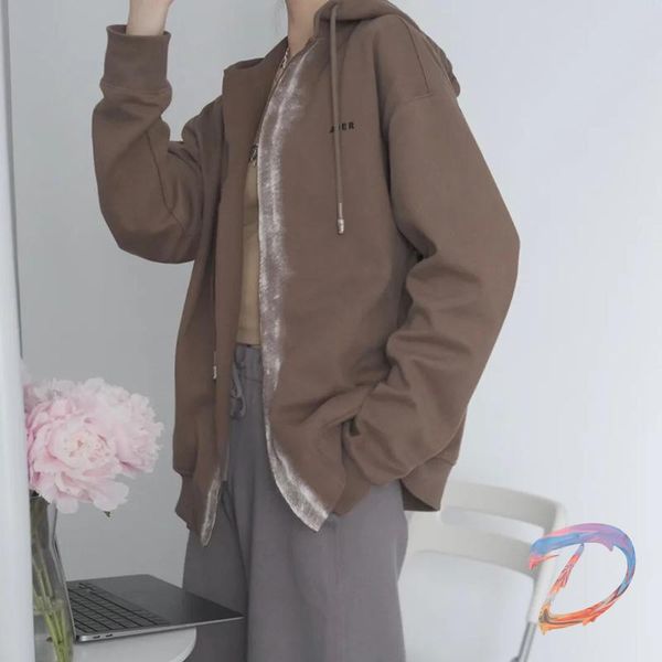 

men's jackets men's women's ader error jacket zipper cardigan adererror fashion casual drawstring hooded sweatshirts, Black;brown