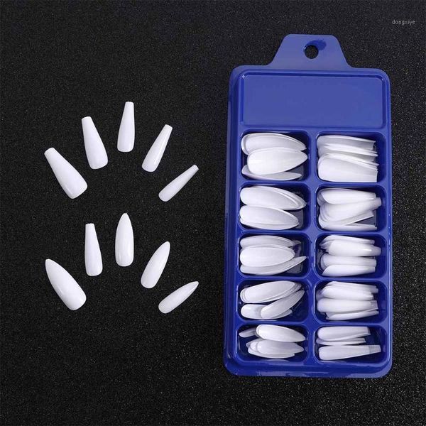 

100pcs/set mixed 2 style full cover long ballerina stiletto false nail tips acrylic fake nails art tips1, Red;gold