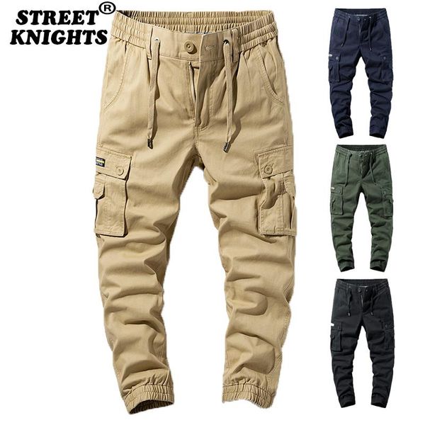 

men's pants 2021 spring summer cargo men outdoor jogger overalls autumn tactical military casual sweatpant cotton trousers, Black